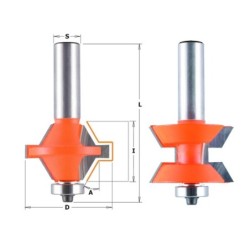 Набор фрез для V-образного паза M+F с подшипником S-12,7 D-40X25.4
