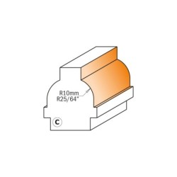 HW OVOLO SASH ROUTER BIT F S-8 D-22X19 R-10