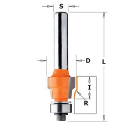 HW FLUSH TRIM ROUTER BIT W-BRNG S-6.35 D-12.7X9.52 R1.5