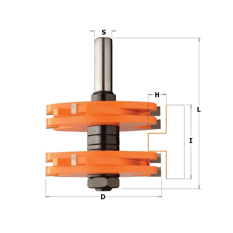 HW TONGUE AND GROOVE ROUTER BIT S-12,7 D-75X44.5