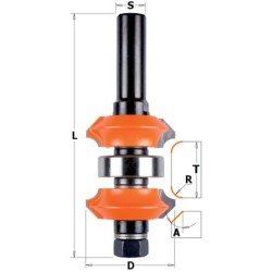 HW ADJUSTABLE ROUNDOVER-BEVEL BIT Z2 S-12 D-38x31,75 RH