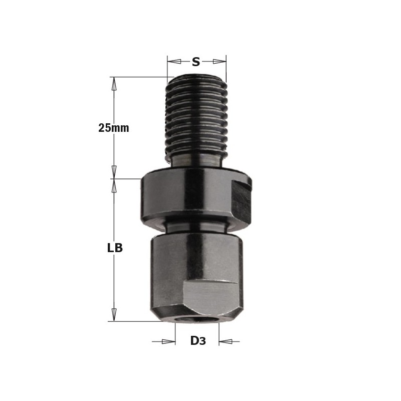CHUCK WITHOUT COLLET S-M14X2 FOR S-6-6.35-8-9.5mm