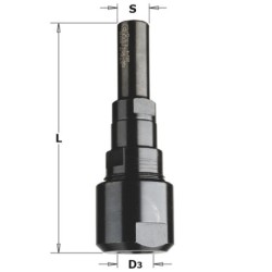 ROUTER CHUCK EXTENSION WITH SHANK 12MM AND COLLET 8MM RH