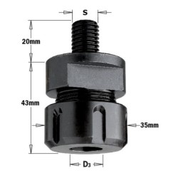 CHUCK W-OUT COLLET S-M14X2 KOLIETUI ER20