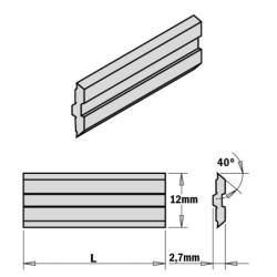 2-PIECE HPS PLANER AND JOINTER KNIFE SET FOR .CENTROSTAR, CENTROFIX AND QUICKFIX. 250X12X2,7