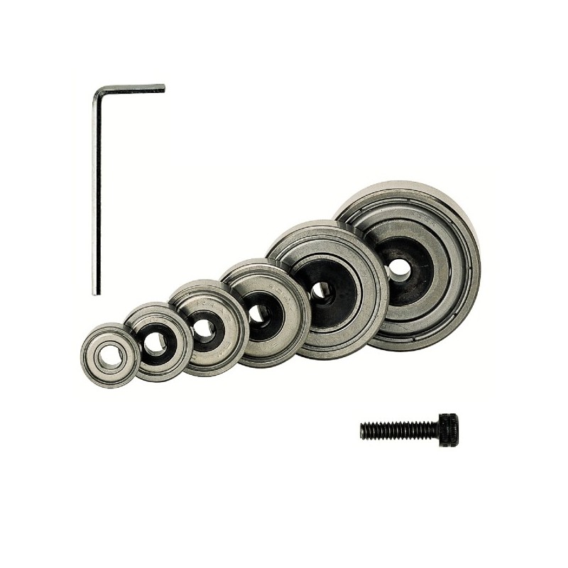 SET OF 6 BEARINGS, SCREW AND HEX KEY FOR RABBET.