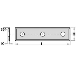 HWM-KNIFE 50x12x1.7mm THREE HOLES 4-35 HWM-K1920