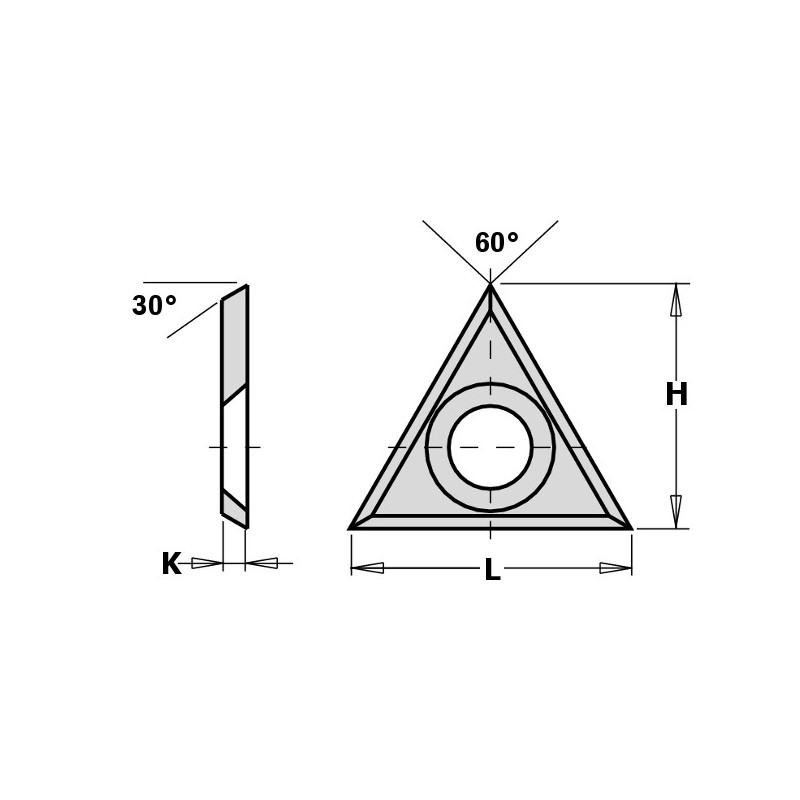 HW-MG TRIANGULAR REPLACEABLE KNIFE 22X19X2MM