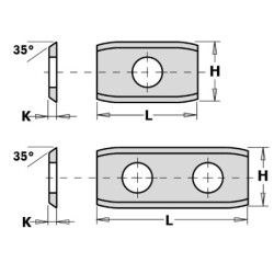 HW-HC OCTAGONAL REPLACEABLE KNIFE 2 CUTTING EDGES 35 20X12X1.5MM