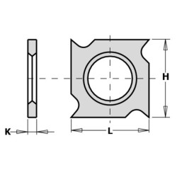 HW-HC STANDARTINIS KEIČIAMAS PEILIUKAS 4 PJOVIMO KRAŠTAIS 18X18X2.5MM