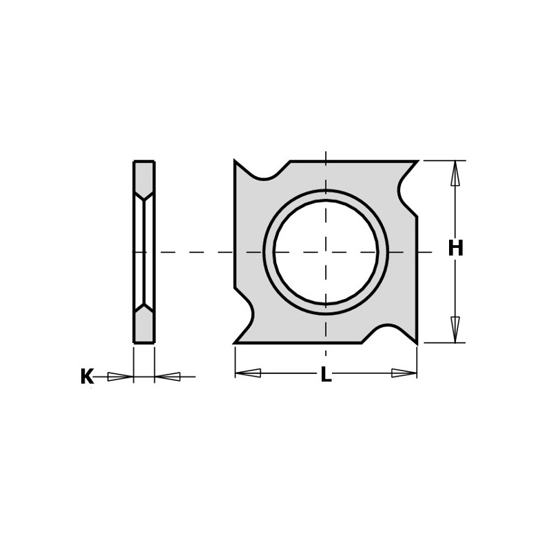 HW-HC STANDARD KEIČIAMAS PEILIUKAS 4 PJOVIMO KRAŠTAI 18X18X1.95mm