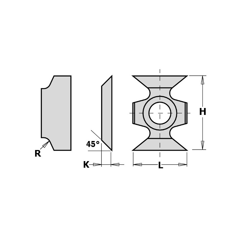 HW-HC EDGE ROUDING REPLACEABLE KNIFE R-3MM 16X22X5