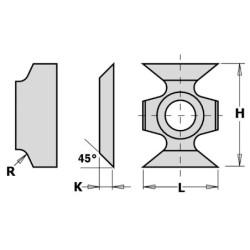 HW-HC EDGE ROUDING KEIČIAMAS PEILIS R-2MM 16X22X5