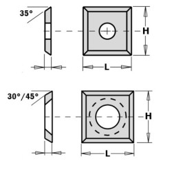 REVERSIBLE KNIFE STD 4-35a 10.5x10.5x1.5mm F4 HWM-KCR08