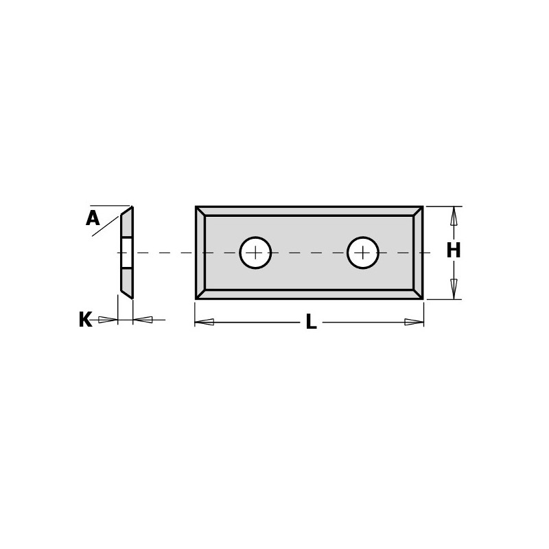 HW-HC STANDARD REPLACEABLE KNIFE 4 CUTTING EDGES 35 39.5X9X1.5MM