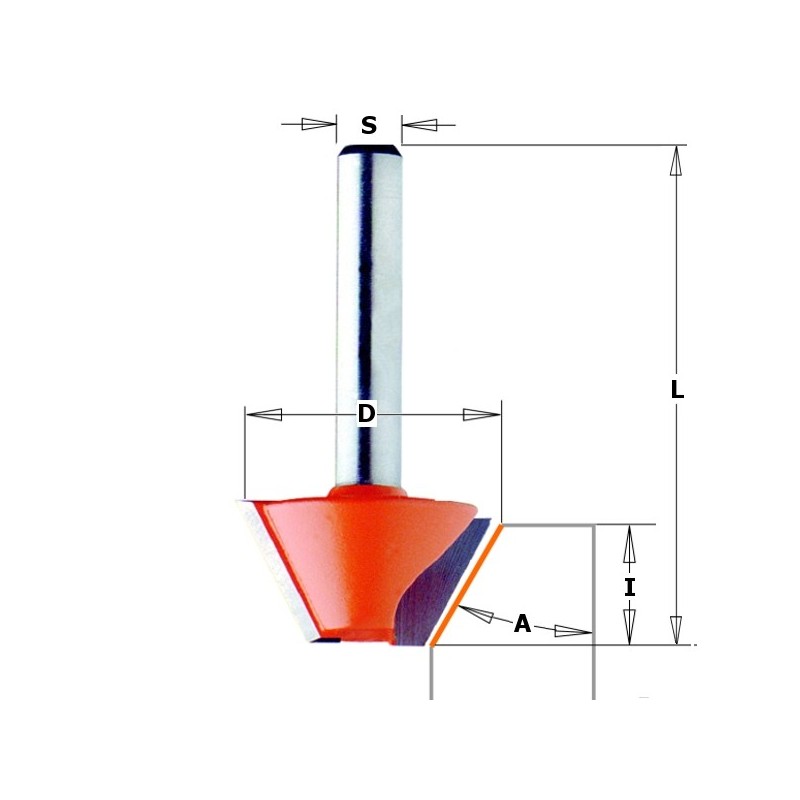 CHAMFER BIT HW S-6 D-25X8 45