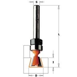 DOVETAIL BIT HW S-6,35 D-11,1X19 W- TOP BRNG