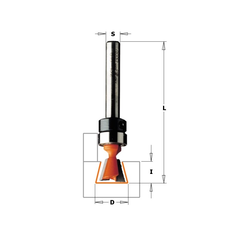 DOVETAIL BIT HWM S-6 D-9.5x9.5 W-BRNG