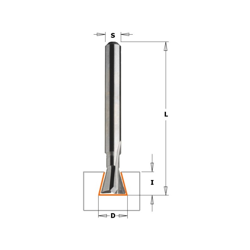 HWM DOVETAIL ROUTER BIT 17 S-6.35MM D-5.3X4X43