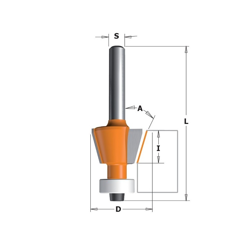 COMBINATION TRIMMER BIT 15 HW S-6,35 D-12,7X12,7X57 Z2 RH