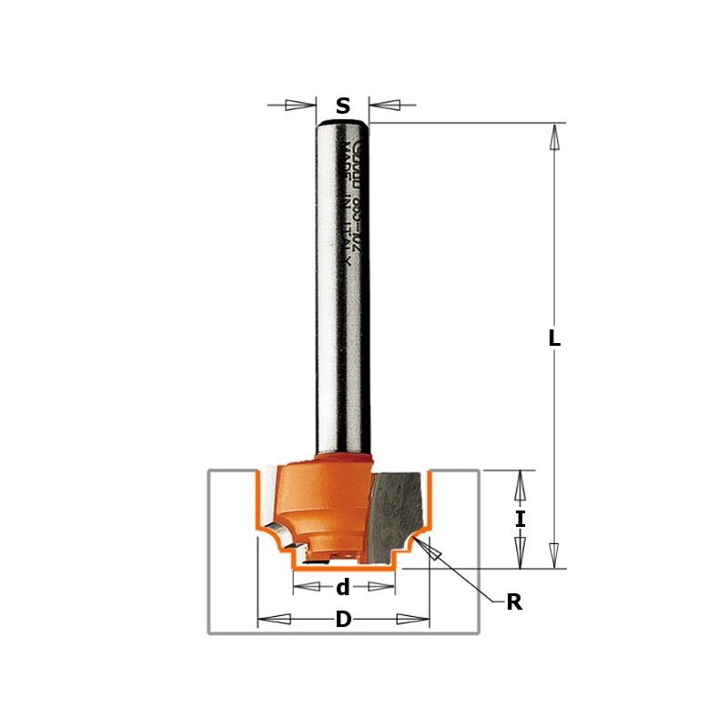 CLASSICAL BEAD BIT HW S-8 D-12,7X12,7