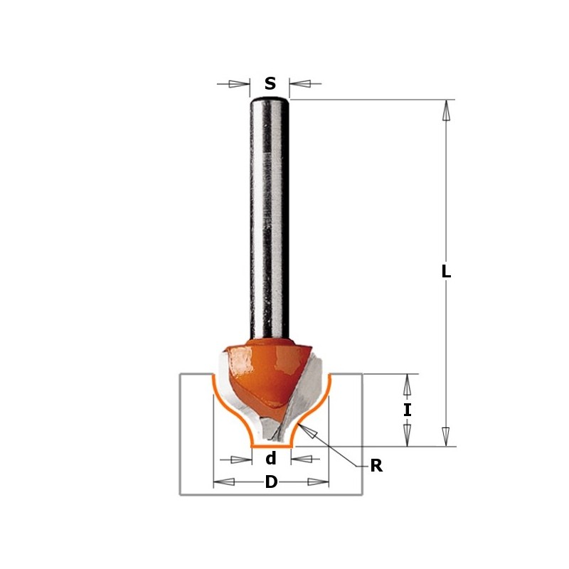 HW DECORATIVE OGEE BIT Z2 S-8 D-12.7X8 R-2