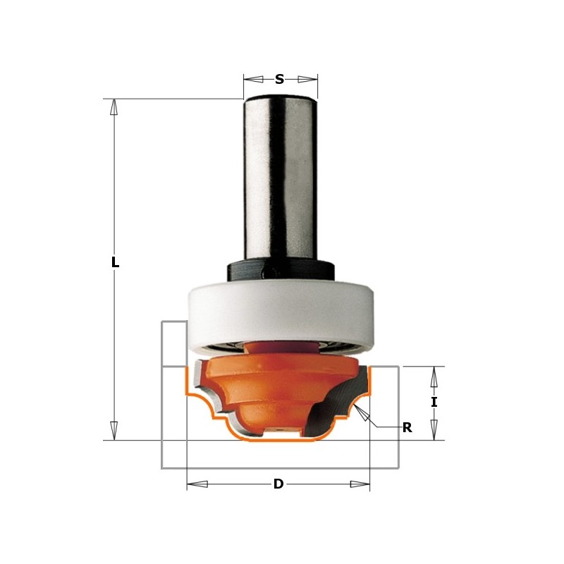 PLUNGE OGEE BIT W-BRNG HW S-6 D-19 X12