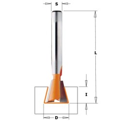 DOVETAIL BIT HW S-8 D-12,7X21 8 DEG