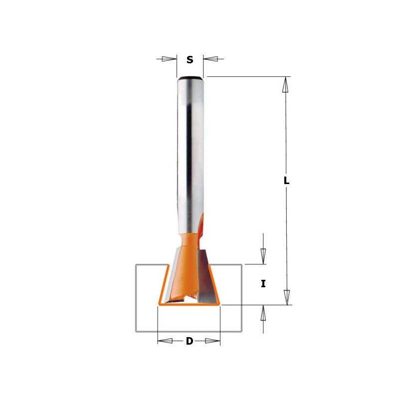 DOVETAIL BIT HW S-6 D-12,7X12,7 14 GRĀDI