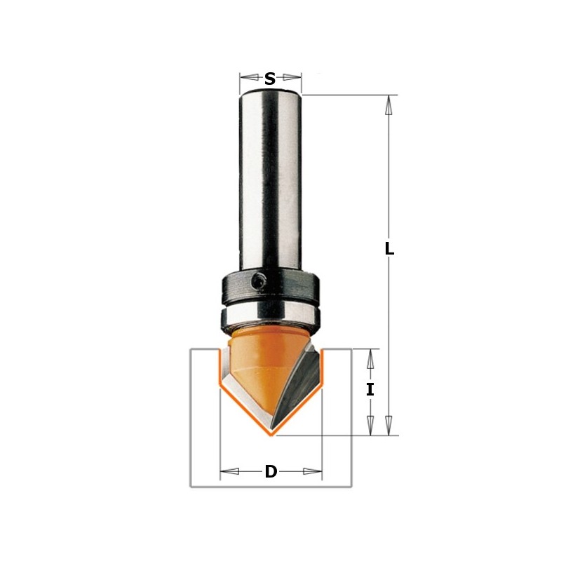 V-GROOVING BIT 90 DEG W-BRNG S-6 D-19X16