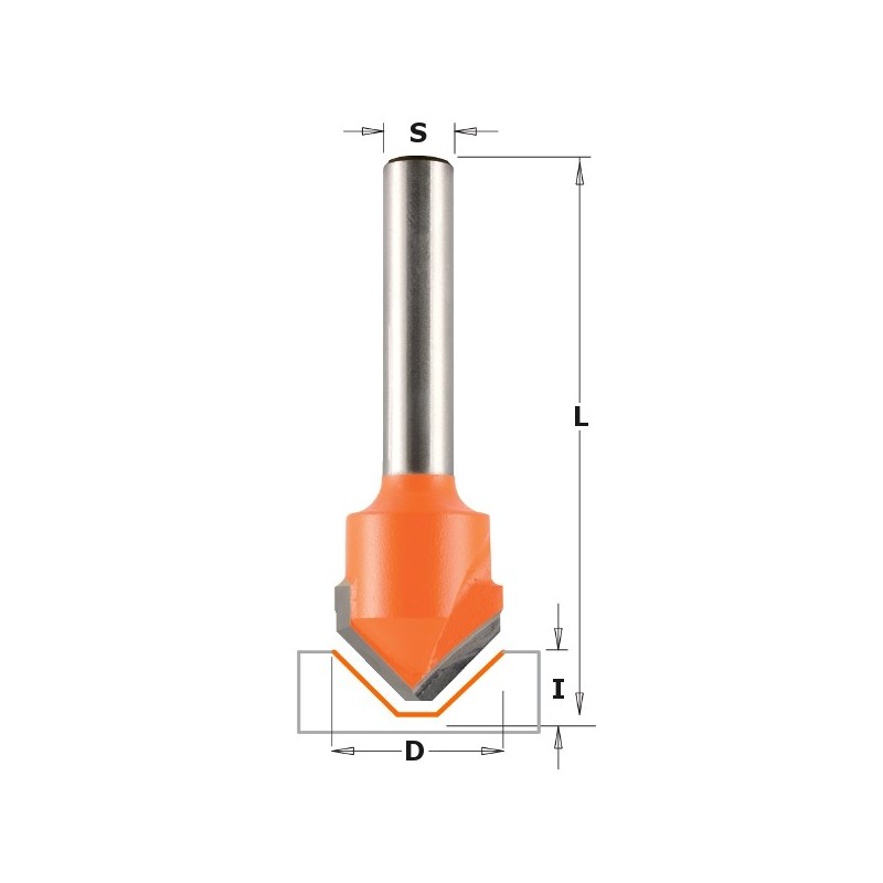 HW V-GROOVING BIT 90 S-8 D-18X7,4X60 RH FOR ALUCOBOND