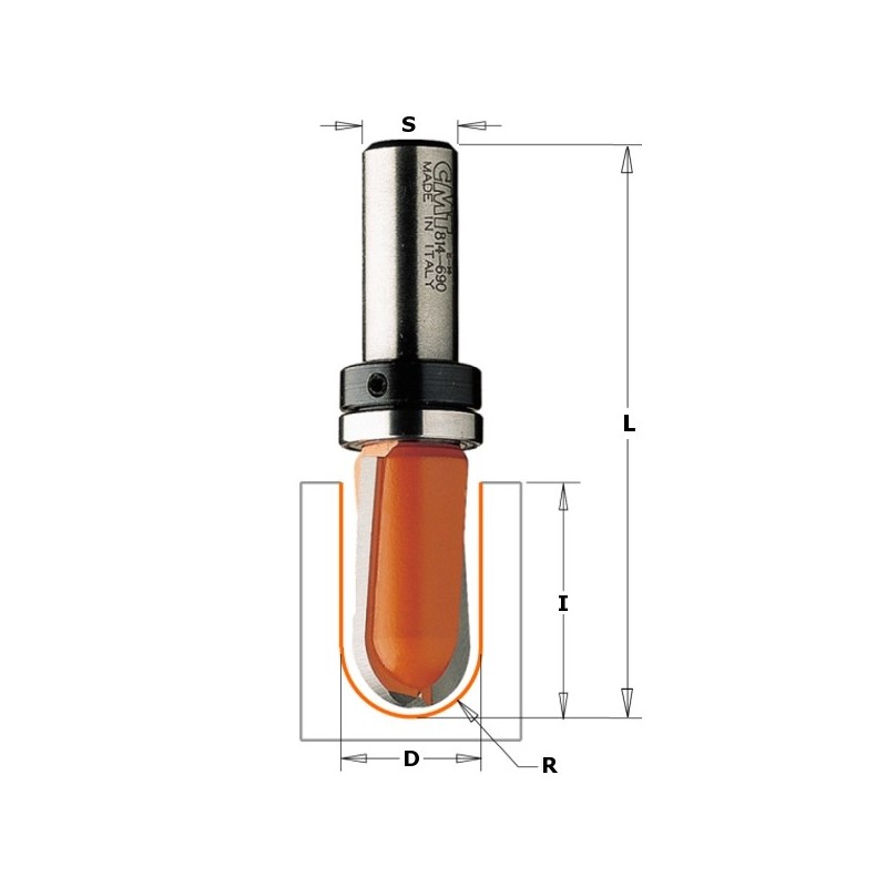 ROUND NOSE BIT W-BRNG HW S-12,7 D-19X31,7