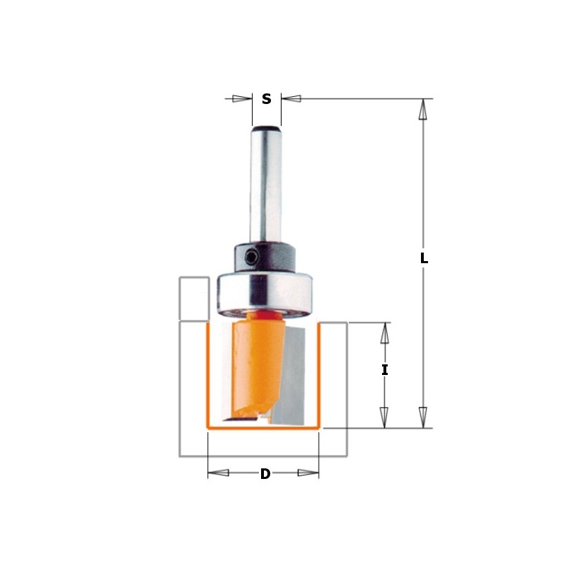 PATTERN BIT W-BRNG HW S-6,35 D-8X25,4