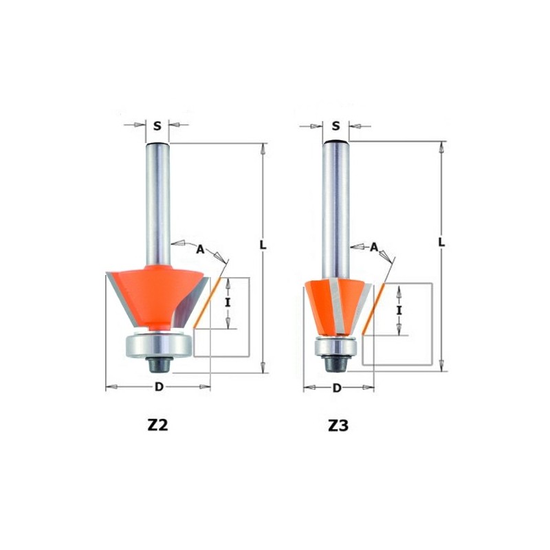 BEVELTRIM AND CHAMFER BIT S-6 D-26X8,5