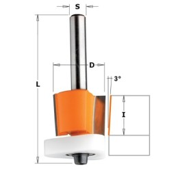 HW FLUSH TRIM BIT W- TRIANGULAR BEARING S-8 D-12,7X12,7