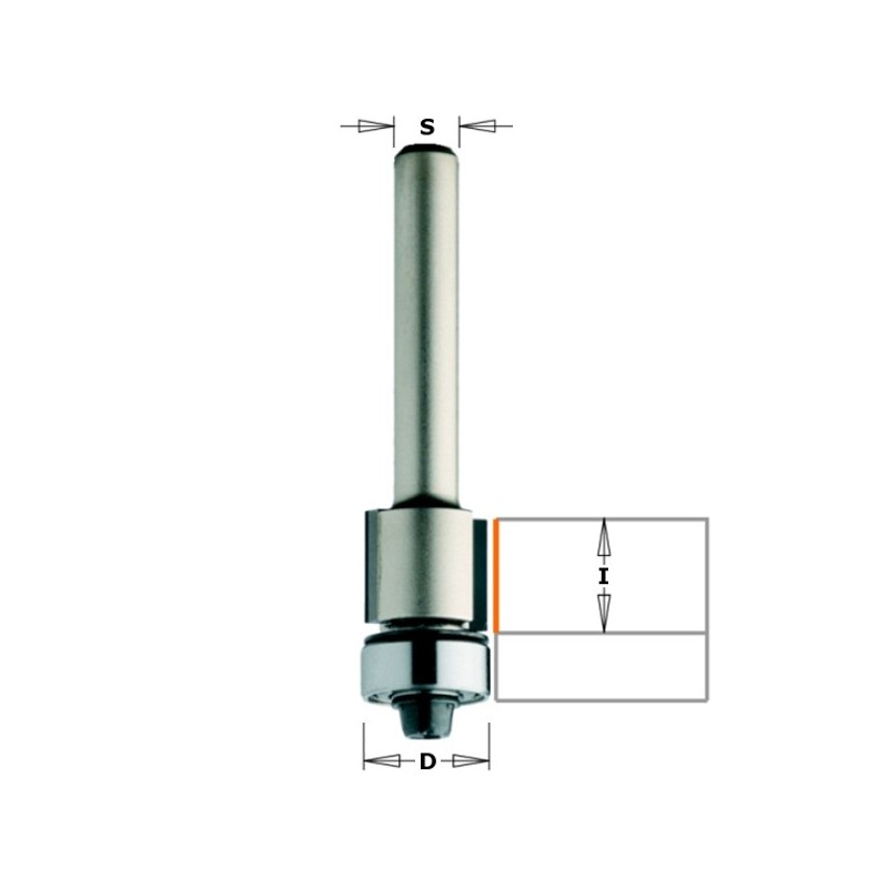 FLUSH TRIM BIT Z2 DP S-8 D-12.7x11x58 RH