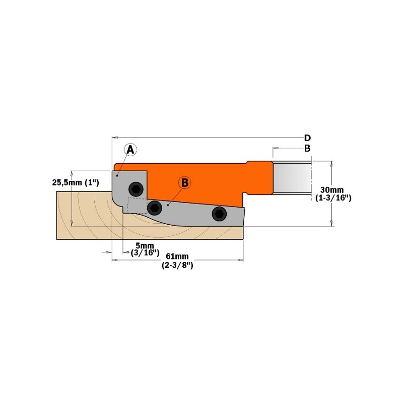 PAIR OF KNIVES FOR RAISED PANELS 19,8x11,9x1,5