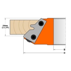 PEILIŲ PORA UŽ LOCK MITER 45 43X23X2 GALVOMS 694.011