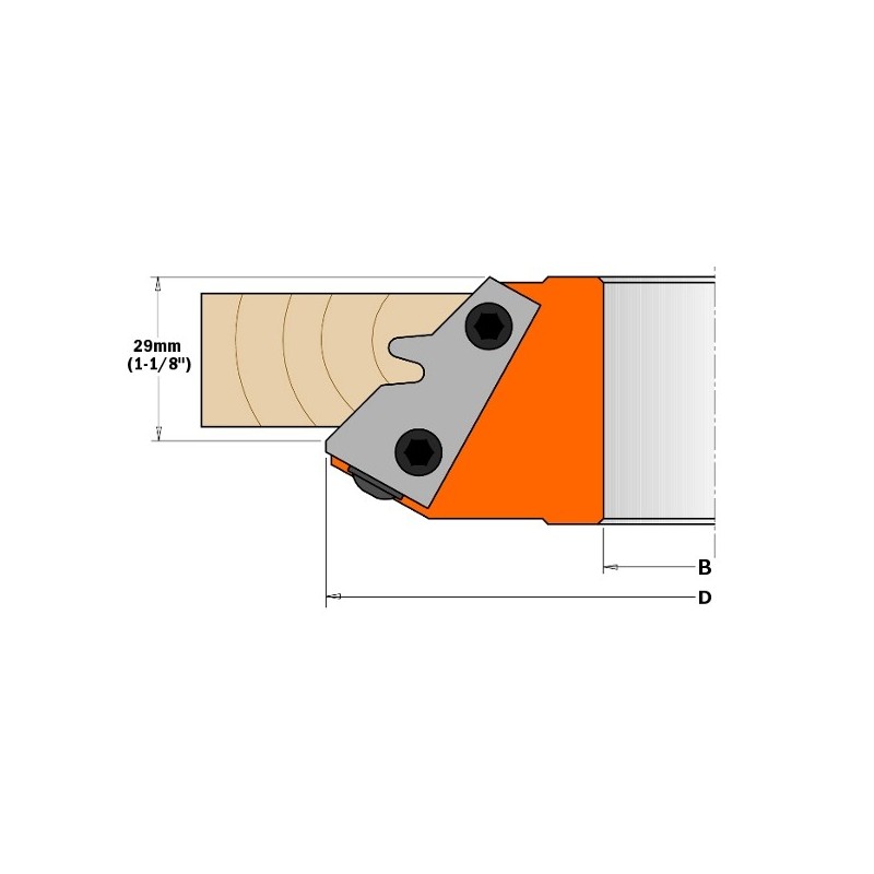 PEILIŲ PORA UŽ LOCK MITER 45 43X23X2 GALVOMS 694.011