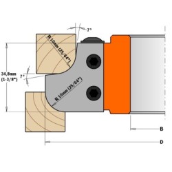 KONKAVUS-KONVEKSINIS RADIUSINIS PEILIŲ PORA 40X30X2 R-12 GALVOMS 694.007