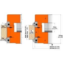 PAIR OF UPPER RADIUS-CHAMFER KNIVES 20X20X2 R2-45 FOR HEADS 694.005