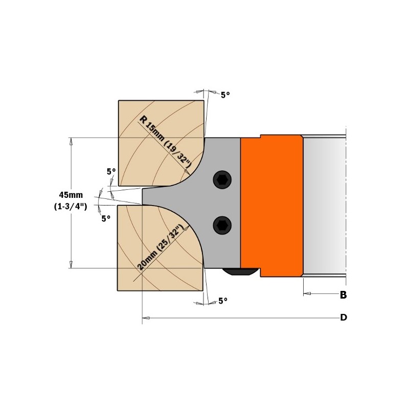 KONKAVINIŲ PEILIŲ PORA 45X35X2 R-12-18 GALVOMS 694.004