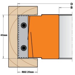 RABBETING IR 40MM PROFILIO PJAUNAMOJI GALVA HW Z2+2 D-125X40X35