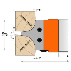 KONKĀVĀ MULTIRADIUSA GALVA R-15-20 D-132X45X31.75