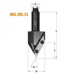 V-GROOVE CUTTER W-KNIFE V 120 Z2 S-20 D-87,5X24X95 RH