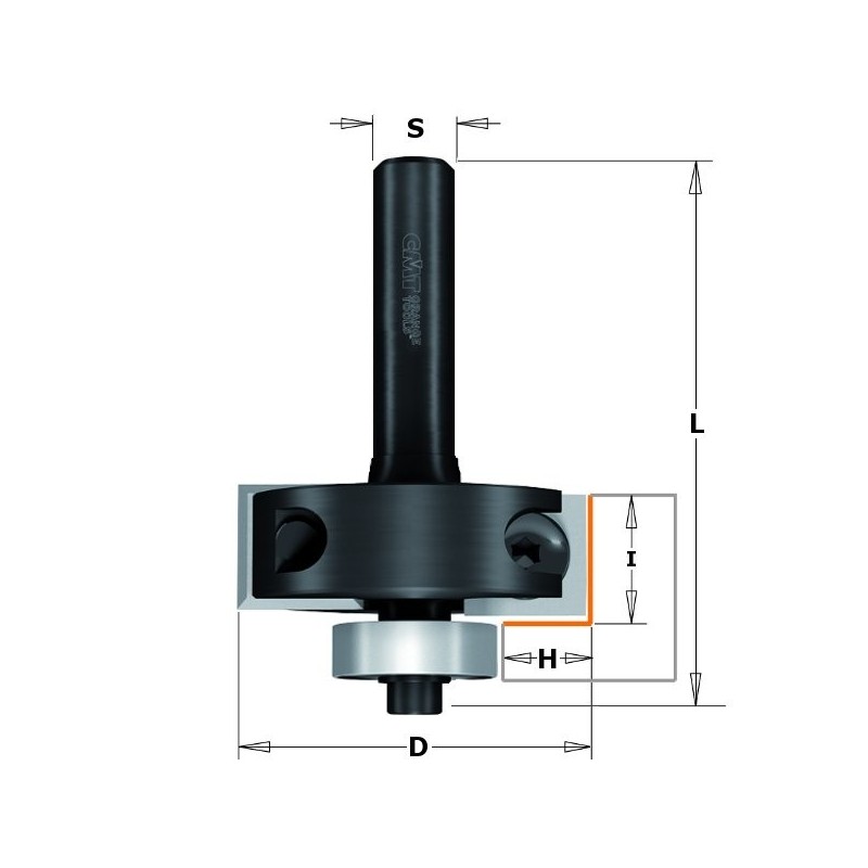 RABBETING BIT W- KERŠTUKAIS Z2 S-8 D-34.9X12 RH