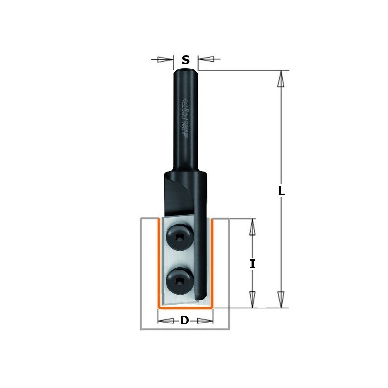 STRAIGHT BIT W- CUTTER RH Z2 S-12.7 D-16X29.5