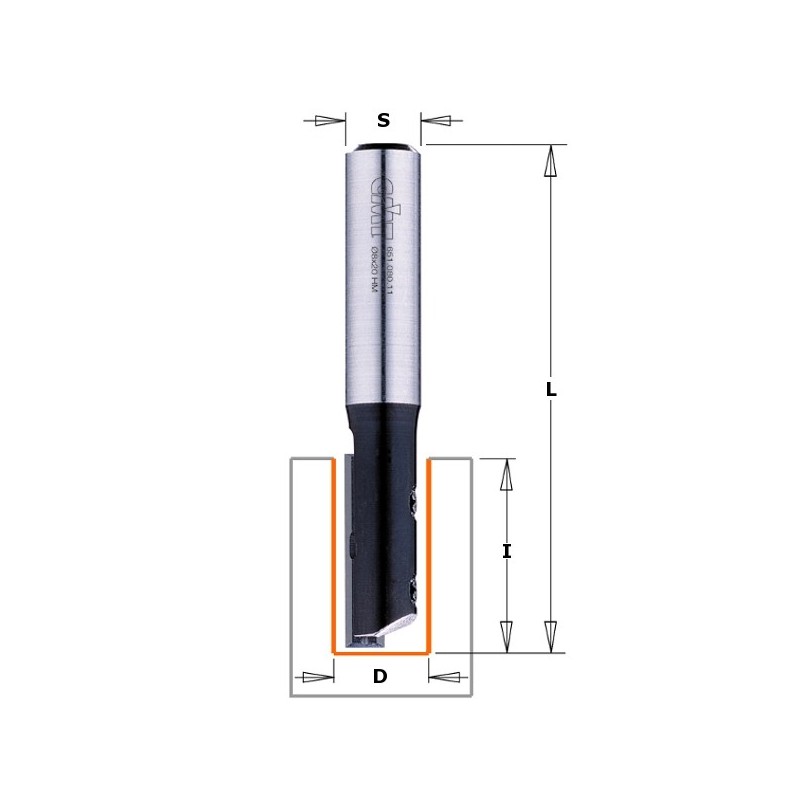 STRAIGHT BIT W-CUTTER Z1 S-6.35 D-12.7X30 RH